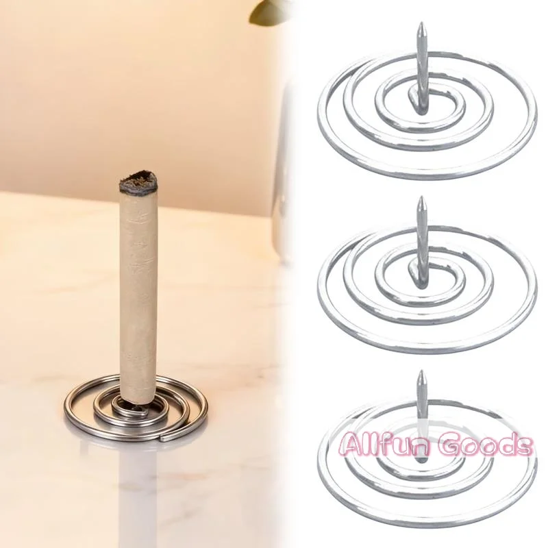 2/5/10pcs Stainless Steel Moxa Stick Holders With Spiral Base, Heat Resistant, Perfect For Home Aromatherapy Moxibustion Use