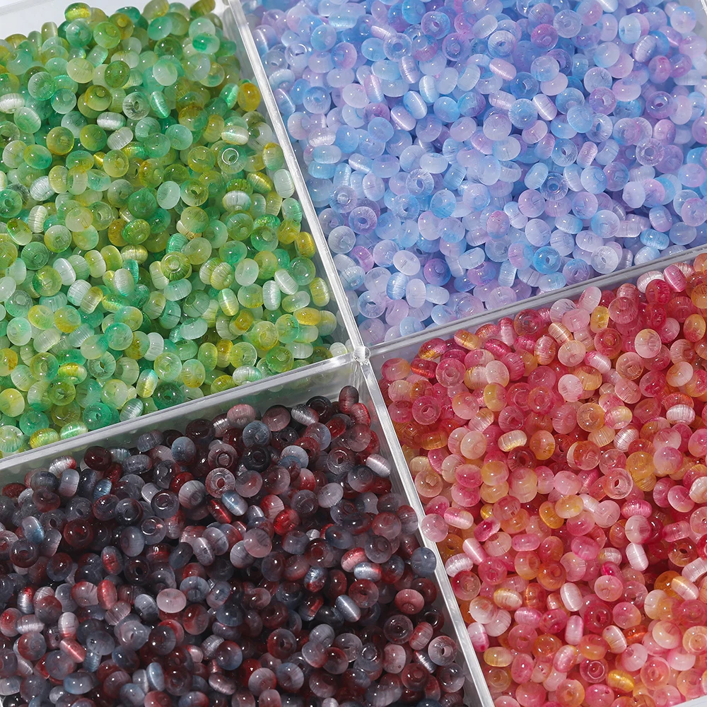 

100Pcs/Lot 4mm Glass Imitation Cat Eye Round Beads for Handmade Making Jewelry DIY Bracelet Necklace Accessories