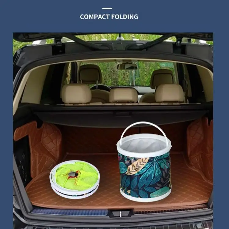 1Pc Foldable Car Can Fishing Pack Bag Waterproof Car Trash Bag for Leak Proof Folding Car Cooler Bag- Car Water Bucket