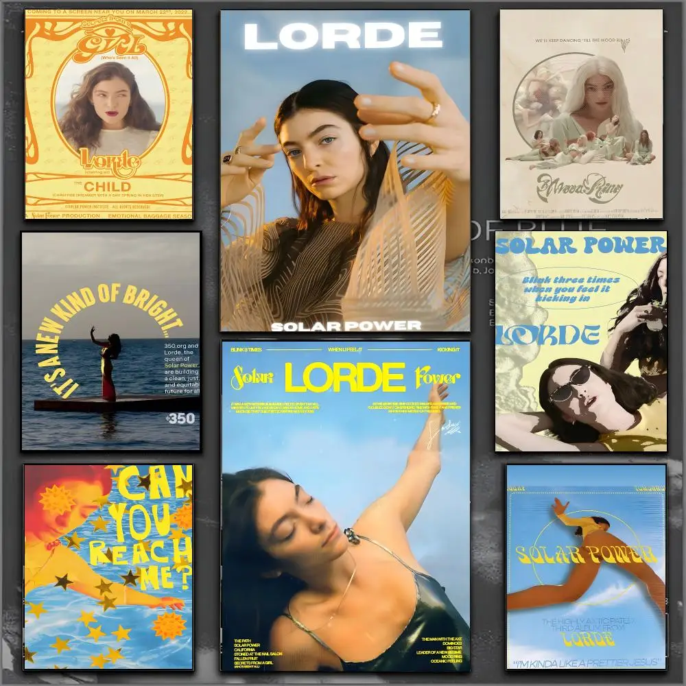 Singer L-lorde Poster Waterproof Sticky WallArt Print For Bedroom Living Room Hallway Bar Home Decor