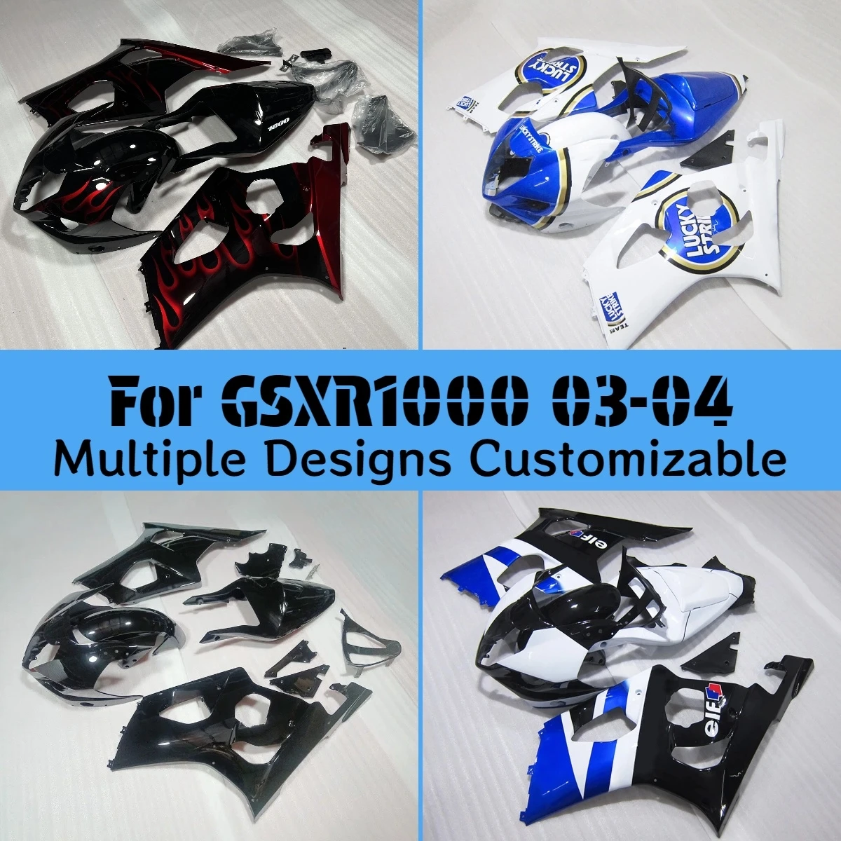 Motorcycle Full Body Parts Fairing Kit GSXR1000 2003 2004 ABS Plastic ZXMT Fairings for GSXR 1000 03 04