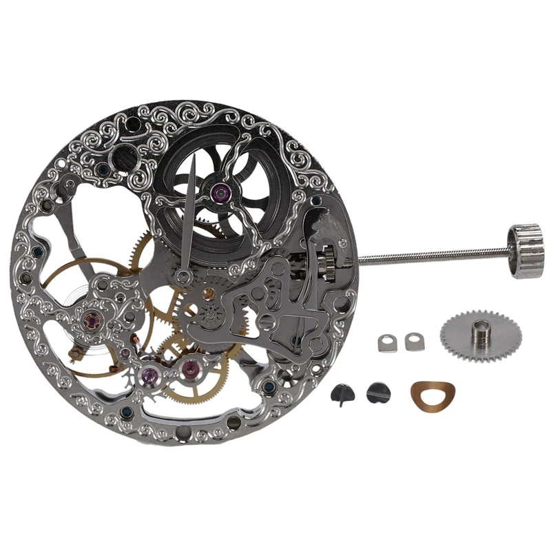 6498 Hollow Out Movement Automatic Mechanical Movement Replacement Part Date At 6'