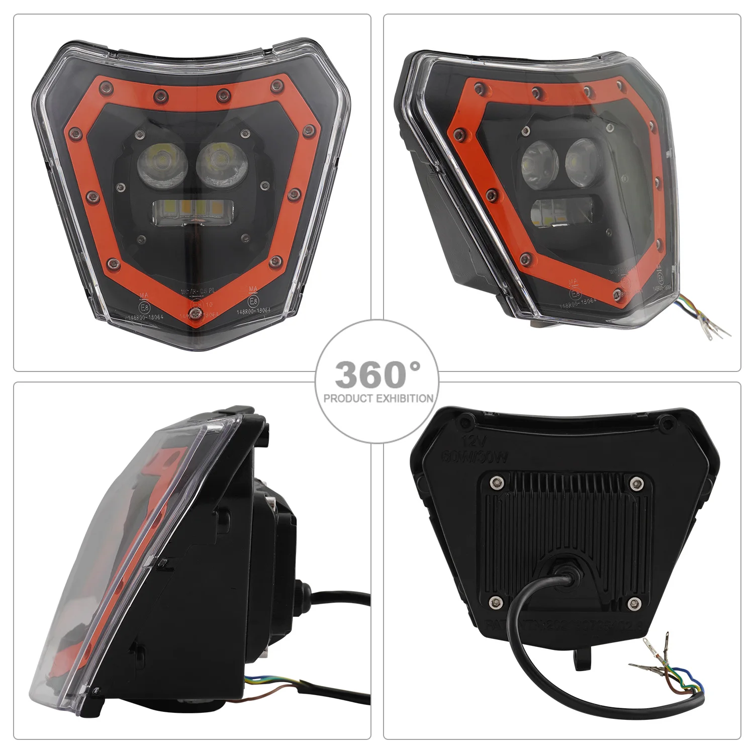 Universal LED Square Headlamp Assembly Fairing