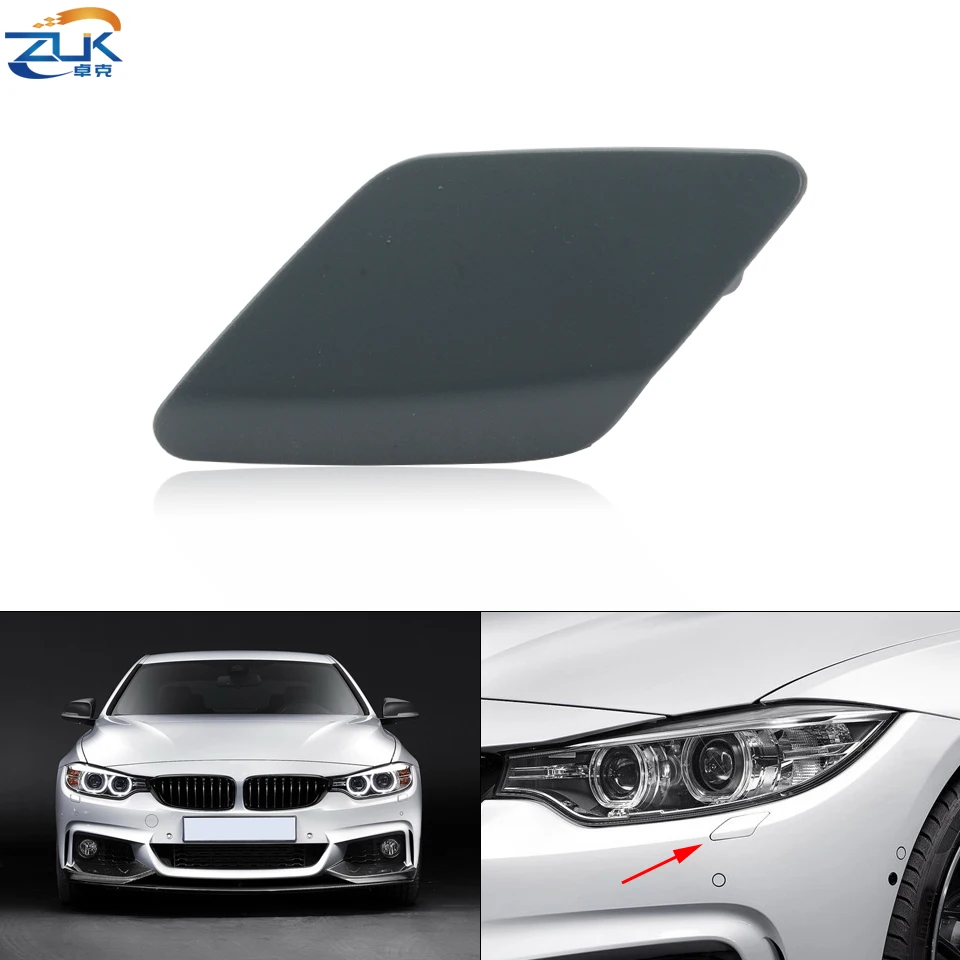 ZUK Front Headlight Washer Nozzle Cover For BMW 4 Series F32 F33 F36 2012-2019 Models Headlamp Water Spray Cap Unpainted