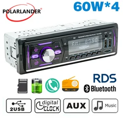 1Din12V Car Radio Bluetooth 60W*4 FM In-Dash DAB Car Stereo FM/AM/RDS Hands-free Calls 2 USB/TF/AUX Call/Music