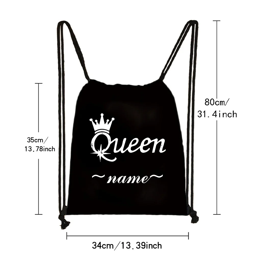 Personalized Customized Name Portable Lightweight Drawstring Backpack Foldable Gym Bags Large Capacity Sports Bag Unisex