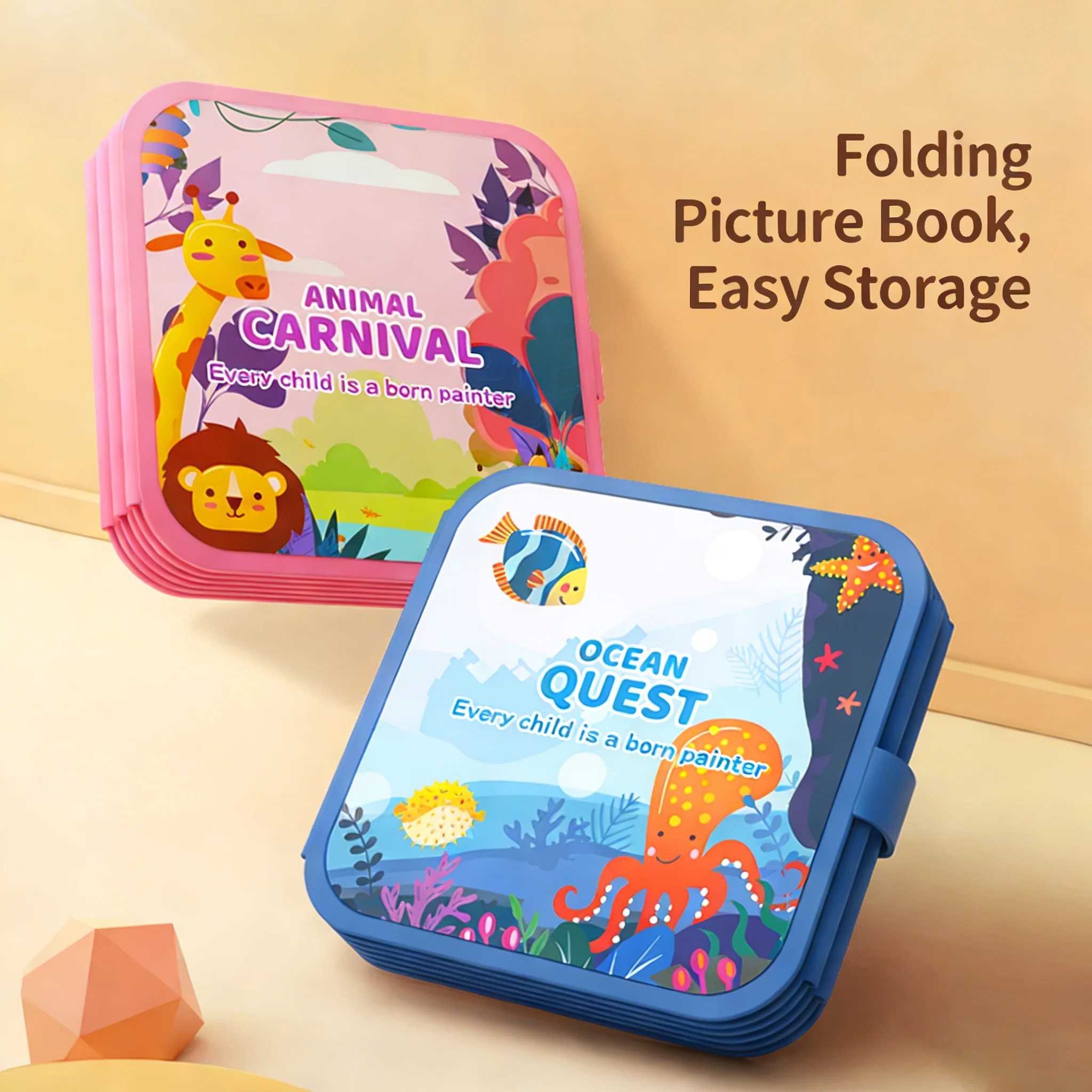 หนังสือวาดภาพน้ำวิเศษ: ชุดระบายสีน้ำใส หนังสือกราฟฟิตี้แบบใช้ซ้ำได้ – ของเล่นเสริมพัฒนาการสำหรับเด็กชายและเด็กหญิง