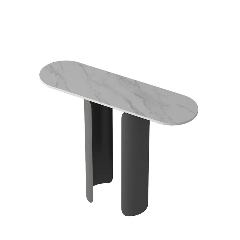 Light luxury, marble slate case, modern simplicity, door-to-door entry, lobby foyer, gray wall side table
