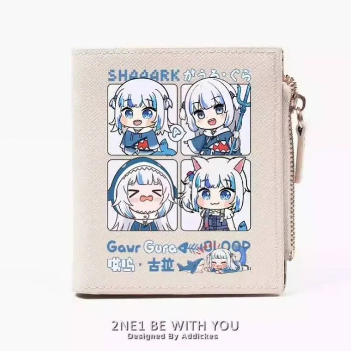 

Anime Hololive Gawr Gura Fashion Wallet PU Purse Card Coin Zipper Money Bag Cosplay Gift B428 Anime