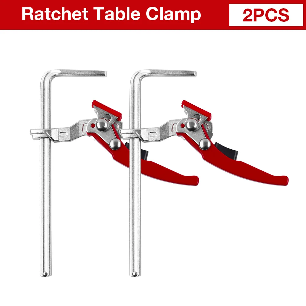 

2PCS 160x60mm Quick Guide Rail Ratchet Clamp Woodworking F Clamp Quick Clamping For MFT and Guide Rail System Hand Tools