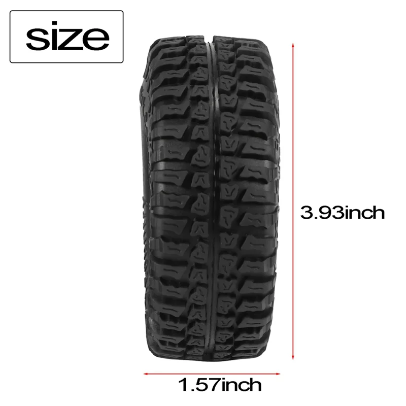 4PCS 100mm 1.9 Rubber Tire Wheel Tyre for 1/10 RC Crawler Car Traxxas TRX4 D90 Axial SCX10 II III Wraith Redcat MST