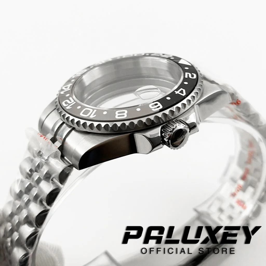 Высококачественный 40 мм водостойкий черный серый цвет GMT подходит для NH34 NH35 NH36 ETA2824 движение фонарь фонарик скользящая застежка