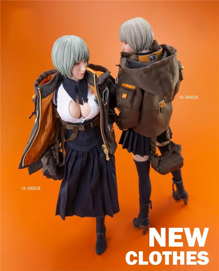 I8toys 1/6女性の兵士のコート,軍服,戦術的な戦術的なジャケット,12インチのアクションフィギュアのおもちゃのためのマルチポケットジャケット