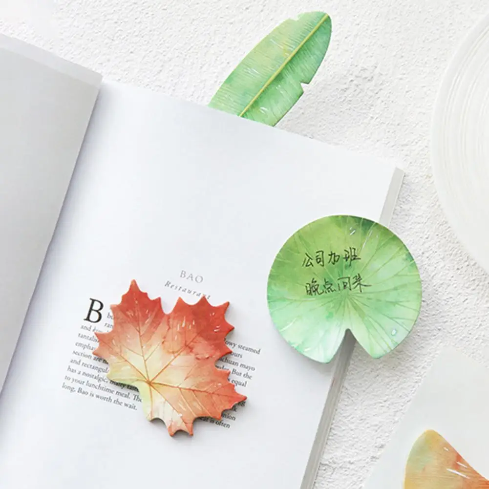 Multifunctional Vivid Color Perilla Shape Sticky Note Memo Pad Home Supplies