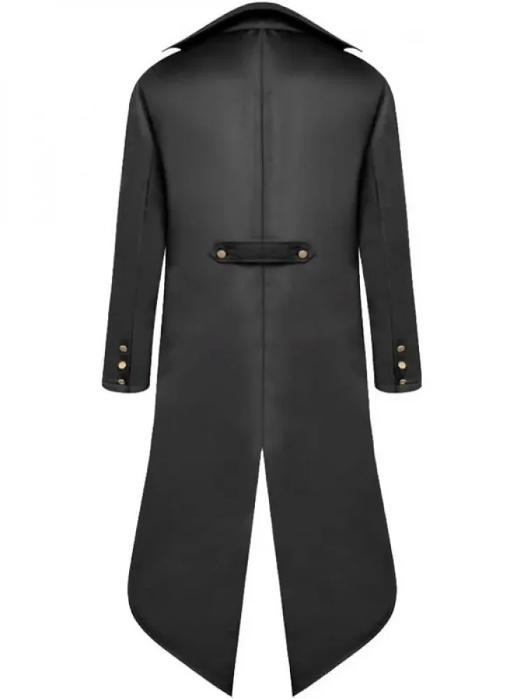 Men's Steampunk Vintage Tailcoat Jacket Gothic Victorian Frock Coat Uniform Halloween Costume