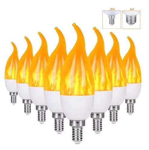 مصابيح محاكاة ليد ، مصباح ذرة ، ضوء شمعة وامض ، تأثير لهب ديناميكي ، ضوء منزلي ، E27 ، 5 واط ، E14 ، 85-V ، 1 #1