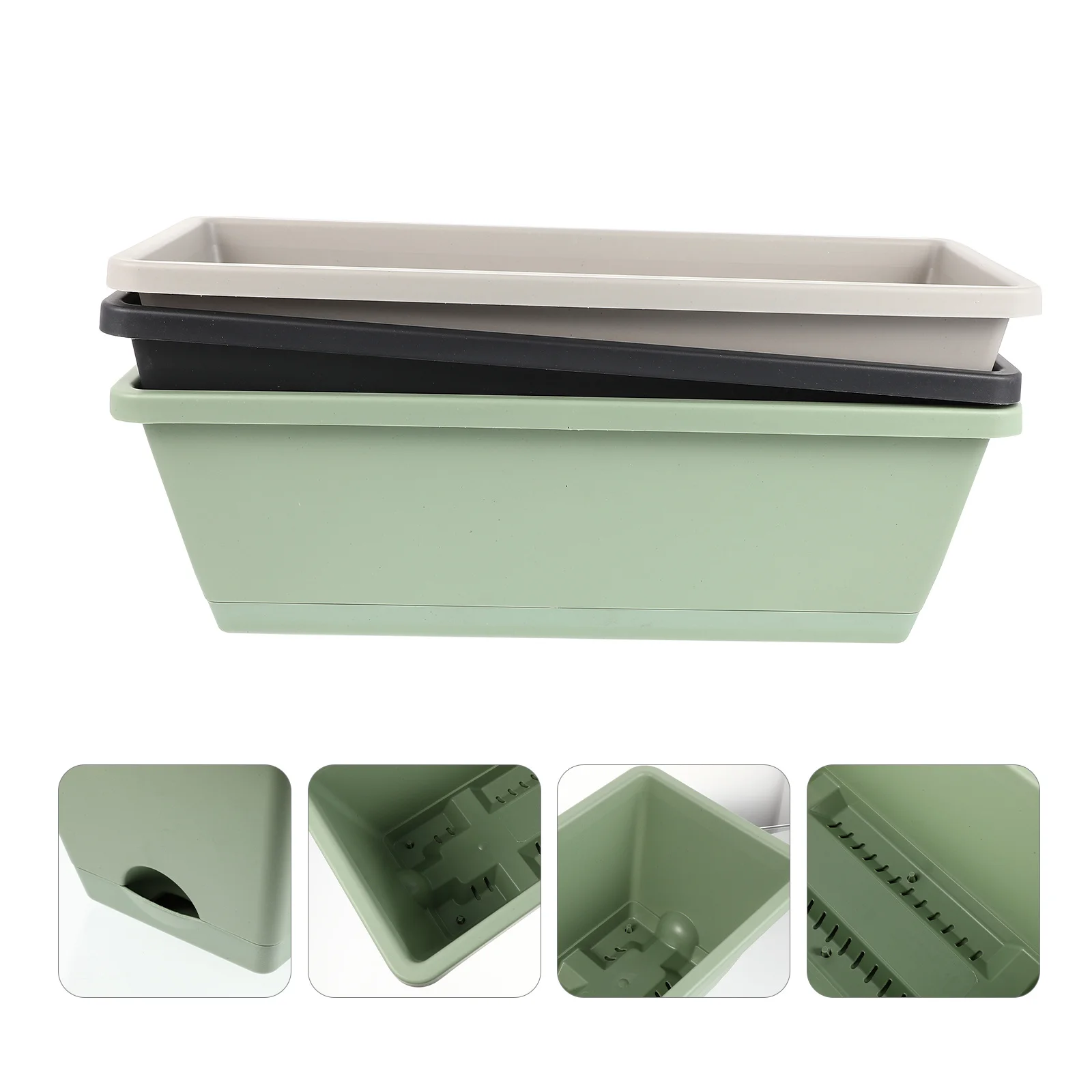 

3pcs Vegetable Planting Pot Lightweight Durable Plastic Planter With Drainage Mesh For Balcony Garden Home Decor Growing