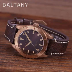 Baltany 2024 New Retro Nh38 Men's Bronze Automatic Mechanical Watch Luxury Sapphire Diving Sport 20Bar Luminous Bwg-9 Reloj Homb