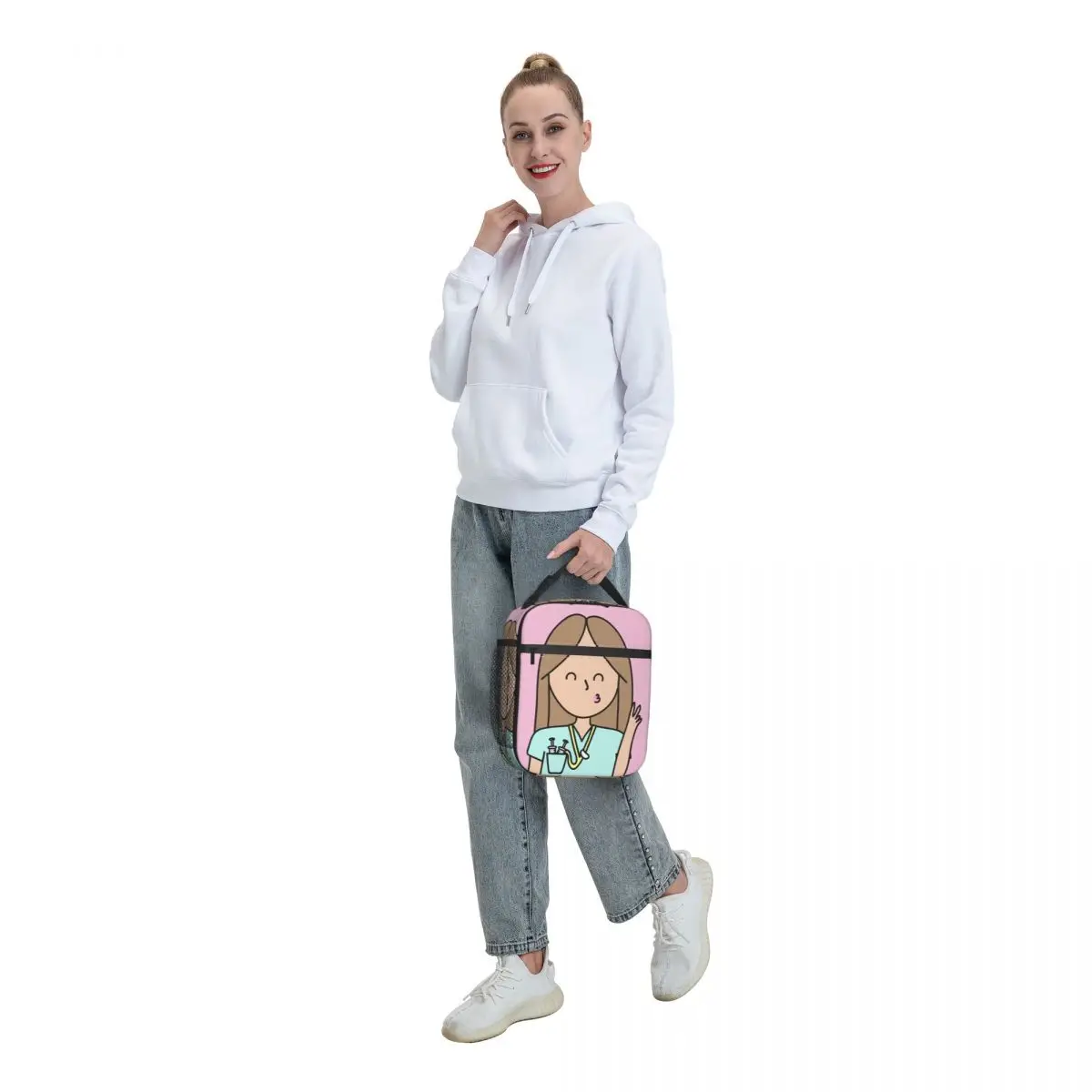 Custom Enfermera En Apuros Doctor Nurse Medical Thermal Insulated Lunch Bag Women Lunch Tote for Camping Travel Food Bento Box