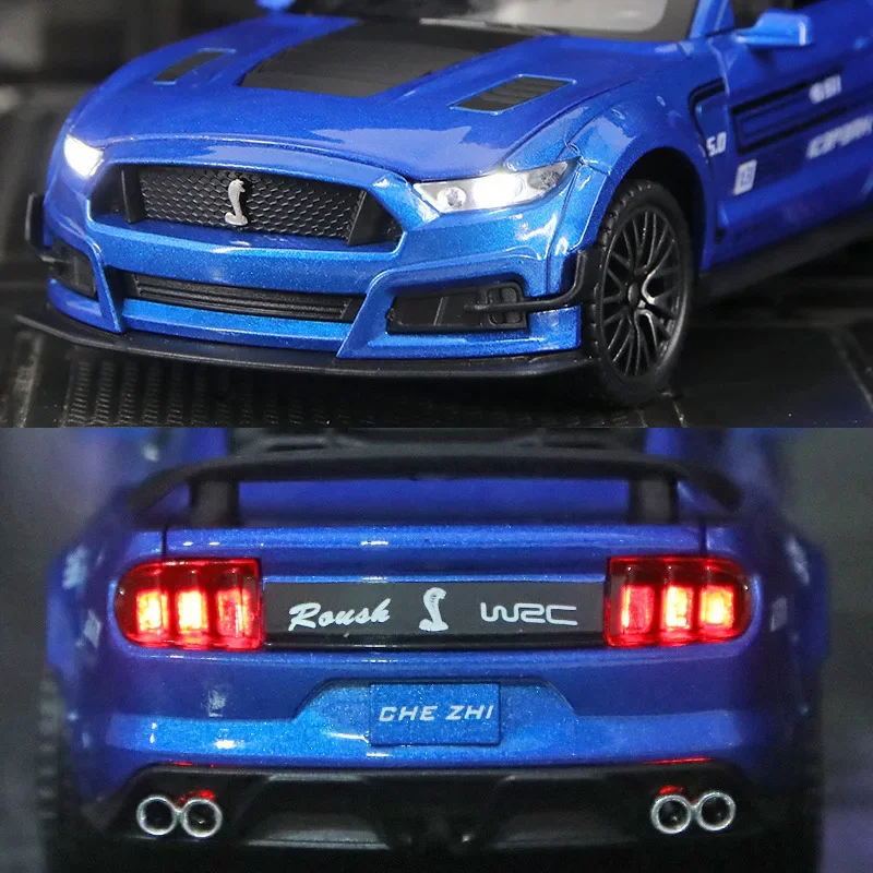 1:32 فورد موستانج شيلبي GT500 نموذج سيارة سبيكة يموت يلقي عالية محاكاة السوبر التراجع طفل سيارات لعبة للأطفال #3