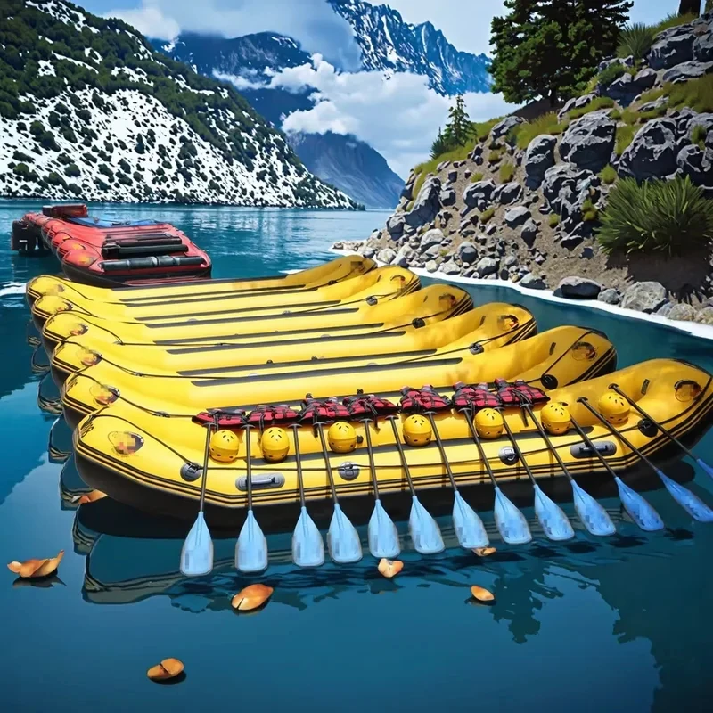 Heavy D-uty Double Floor White Rafting Persons River Raft Row Boat
