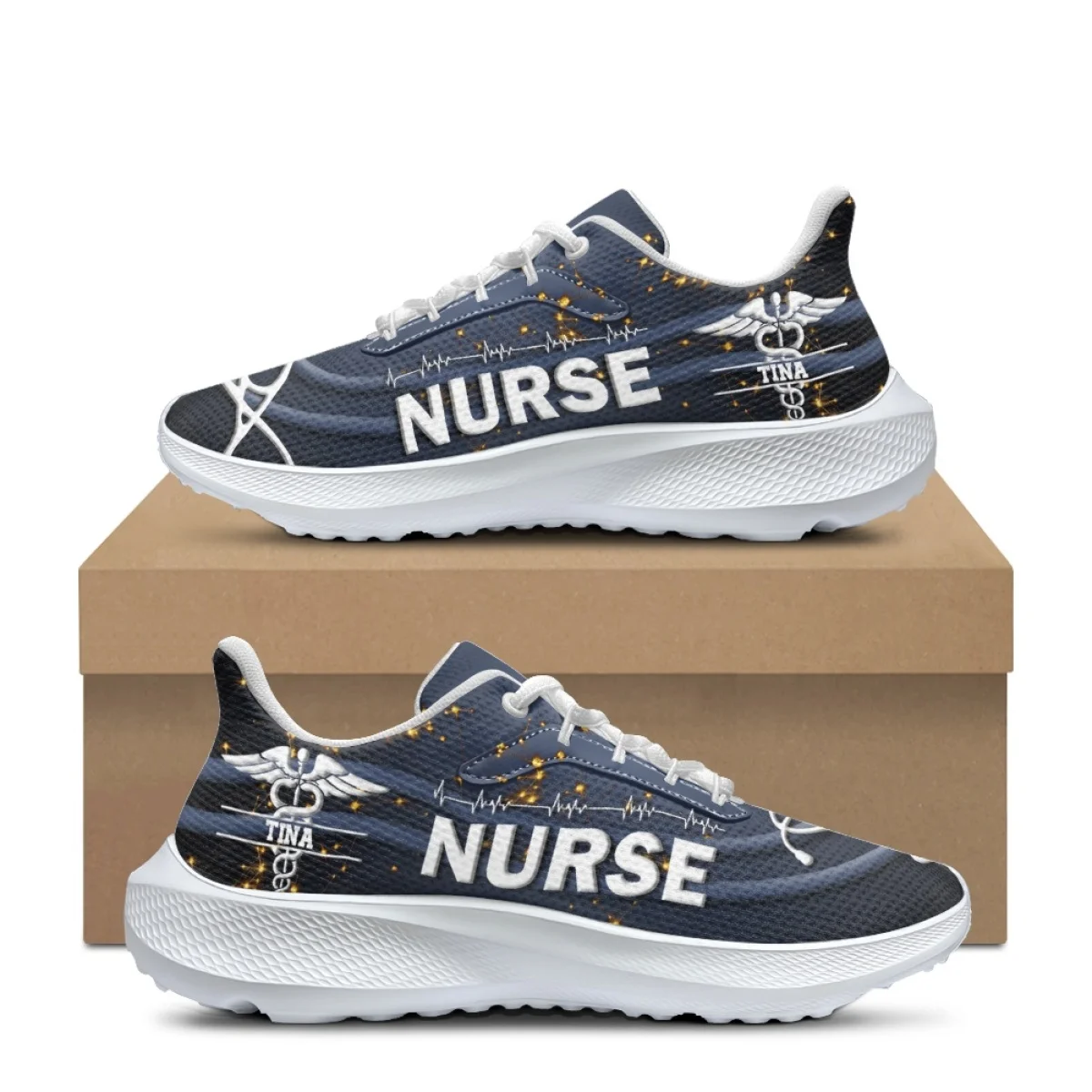 Nurse Letter Printed Durable Teenager Sneakers Wear-Resistant Sport Running Shoes Brand Design Hospital Work Outdoor Tennis Shoe