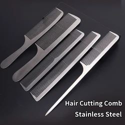1 professional high-quality stainless steel metal silver anti-static hair comb, hair salon hair comb
