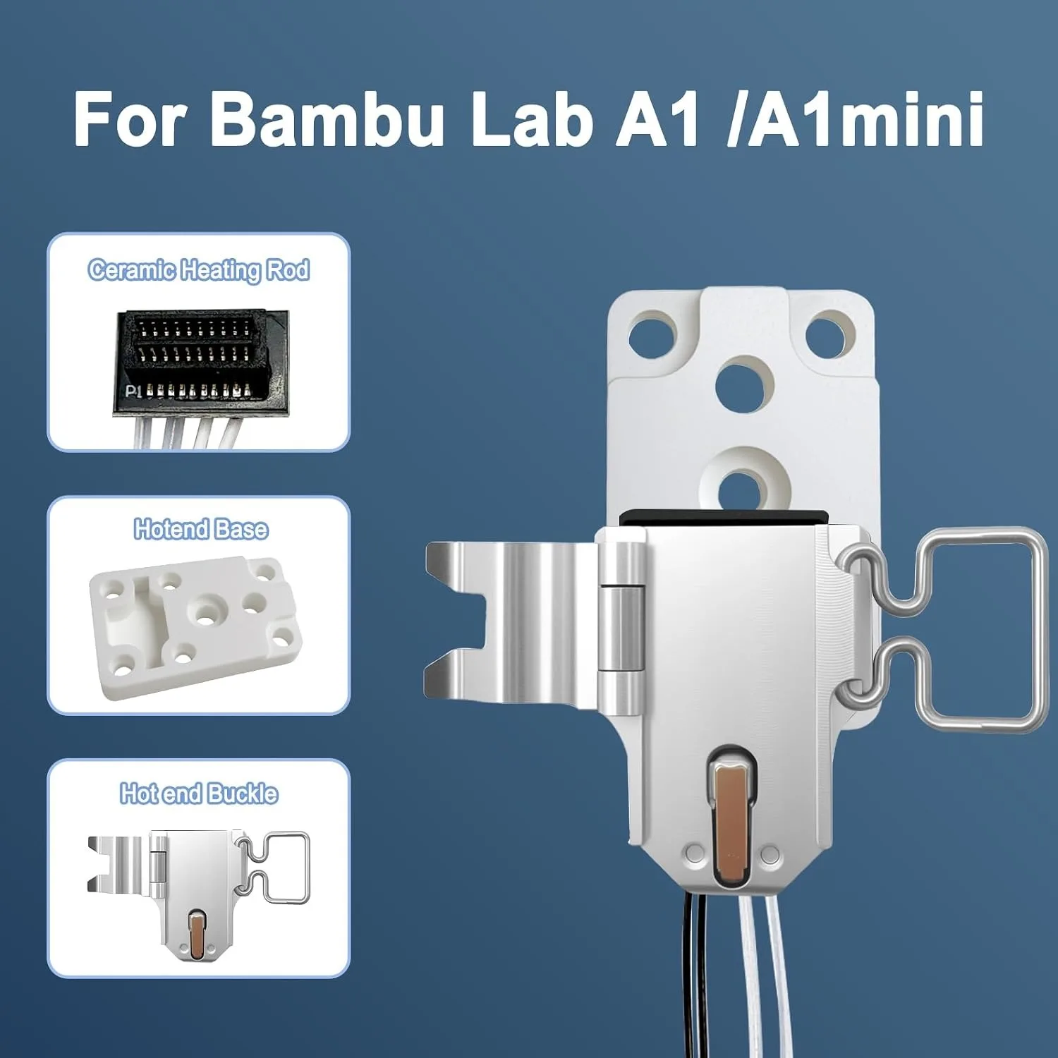 Für Bambu Lab A1 H2D A1 Mini Hotend Heizbaugruppe Block Zirkonia H2D Hotend Rechtmontage-Kit A1 Zubehör Hohe Qualität – Detail 3