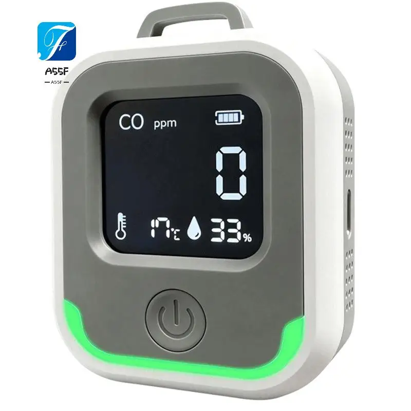 A55F-3-In-1 Carbon Monoxide , CO Portable Alarm With Temperature Humidity Sensor For Outdoor Camping RV
