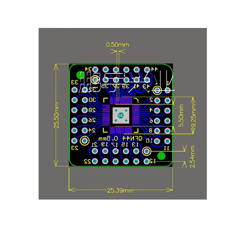 5 Pcs HTQFP QFN48 to DIP48 QFN44 0.5mm QFP48 QFP44 PQFP LQFP Adapter Plate