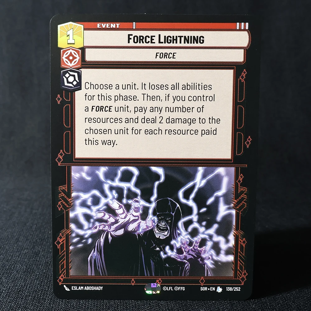 SW Star Wars Tarjetas proxy ilimitadas Tarjeta regular UNIDAD DE EVEN AGRALIZACIÓN Tecnología Agresión Overhelming Barrage Tarjetas versión en inglés.