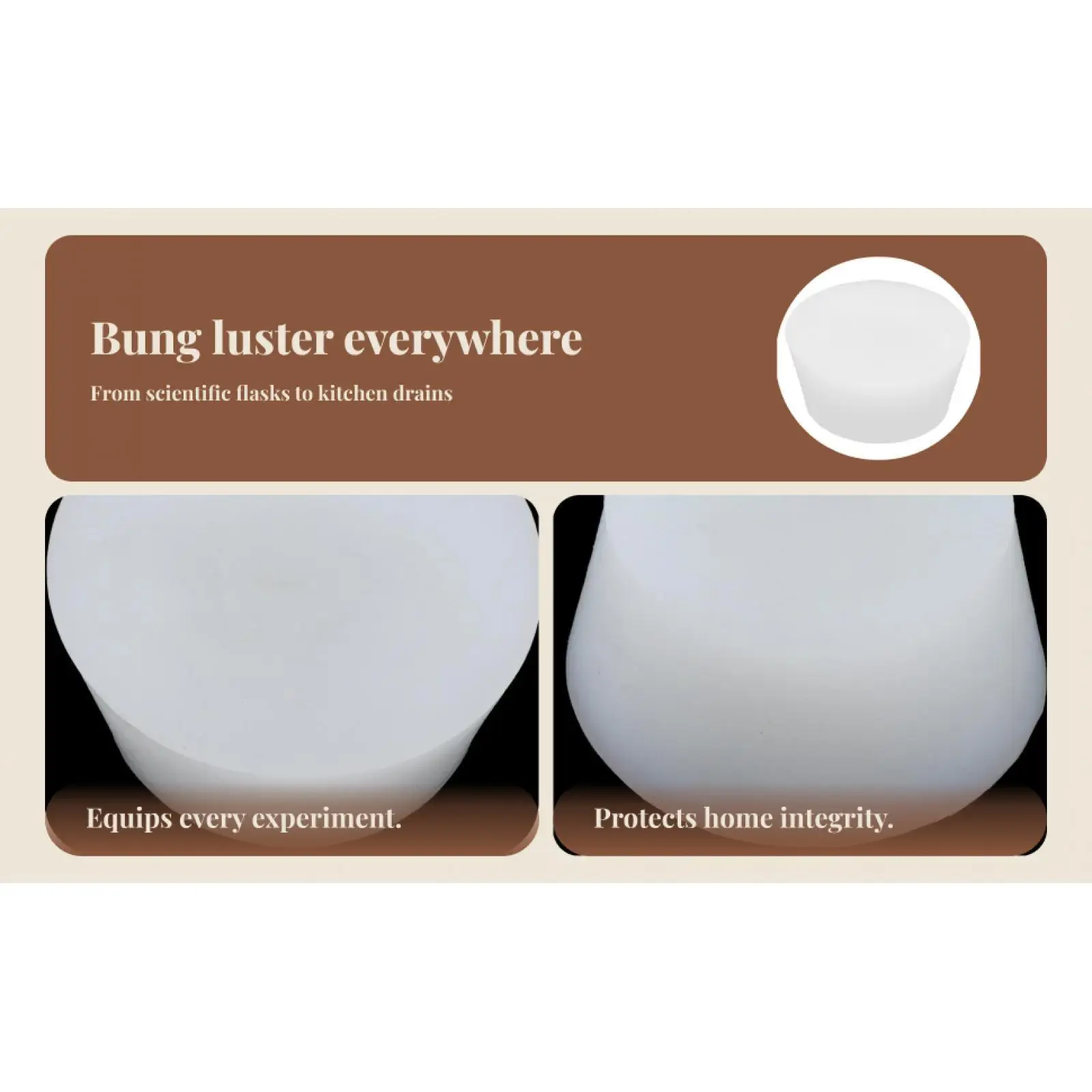 Silicone Bung Rubber Stopper Solid Seal Plug for Carboy Demijohn Fermenter with Airlock Valve Home Brew Kit