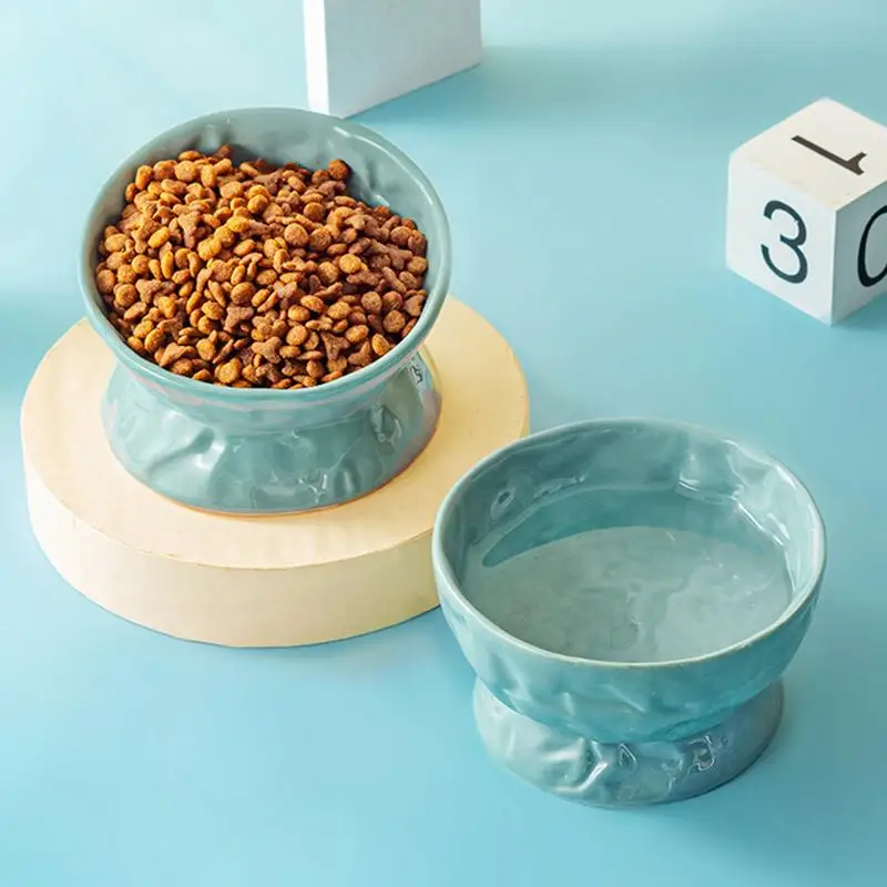 ceramic cat food bowls Elevated Tilted Feeding Dish Water Bowls  Elevated dog Food Bowl Wide Cat Food Bowl Food Water Feeders