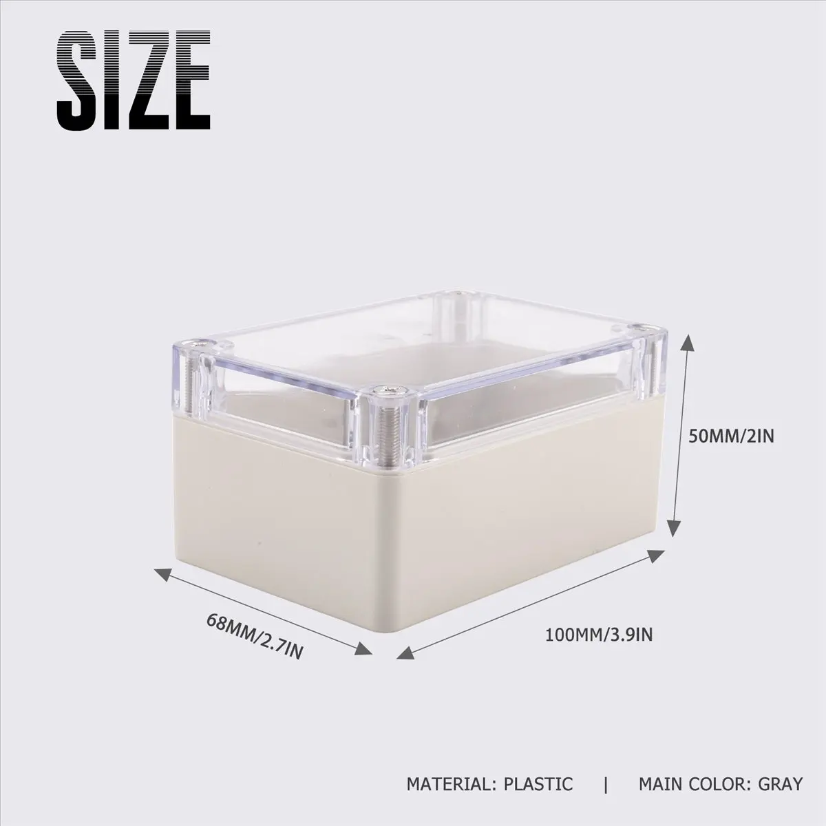 A72Z Clear Cover Plastic Electronic Project Junction Box 100 x 68 x 50mm