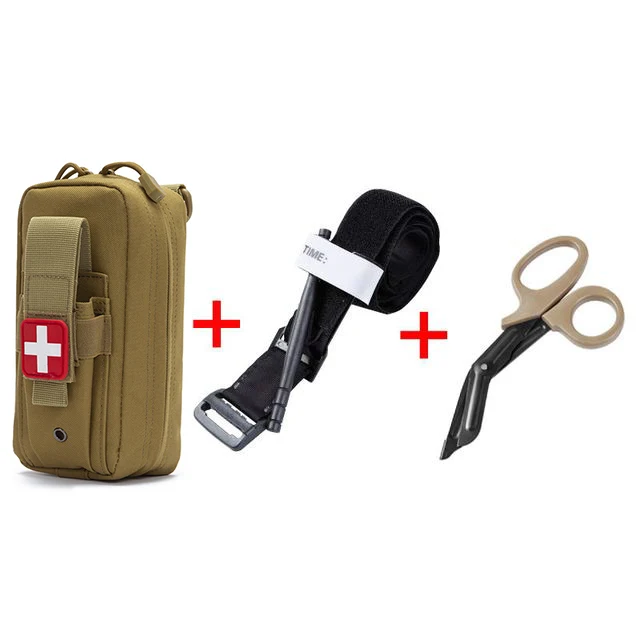 EHBO-kit Tourniquet Medische redding EDC-zakje Gaasschaar Molle Survival Tool voor kamperen Wandelen