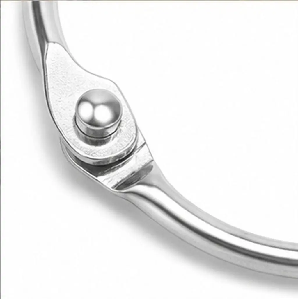 10pcs Loose Leaf Binder Rings Metal Silver 4.5Cm Book Rings For Keychain Photo Memo File Scrapbook Organization Clips
