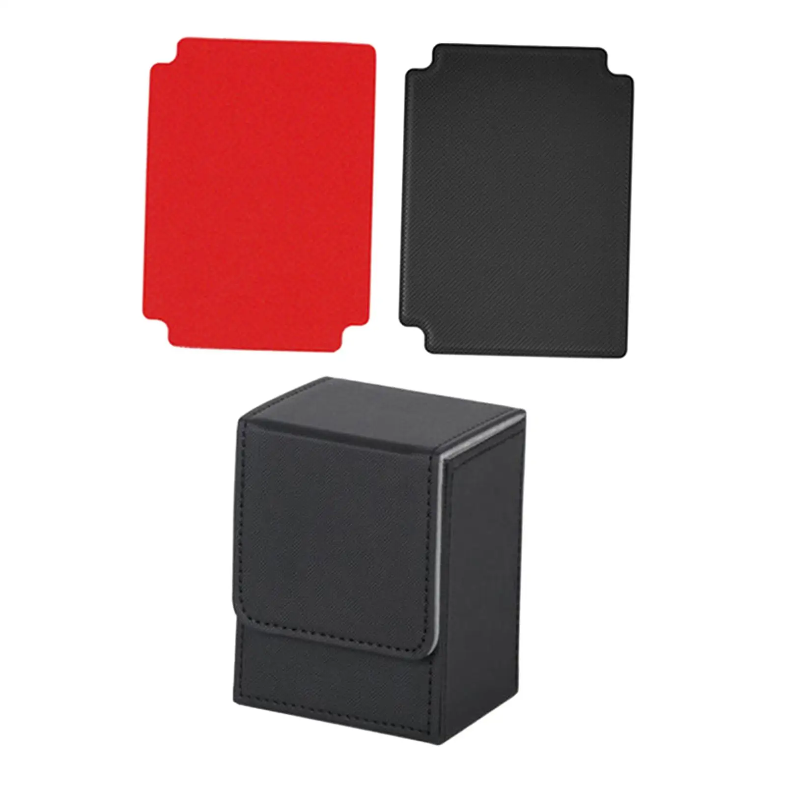 Magnetic Card Box for Trading Card Game Deck Case PU Leather Storage Holder with Dividers for Sports Cards Protection