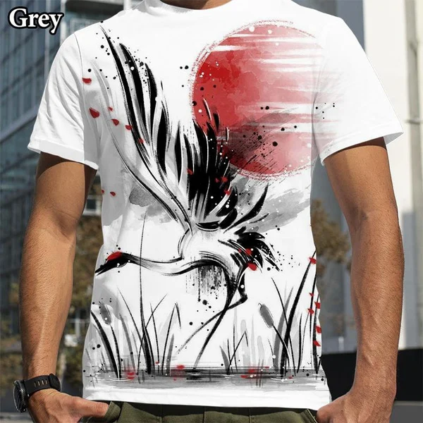 Ink Painting 3d Printing T-shirt New Art Design Fashion Casual Short-sleeved T-shirt