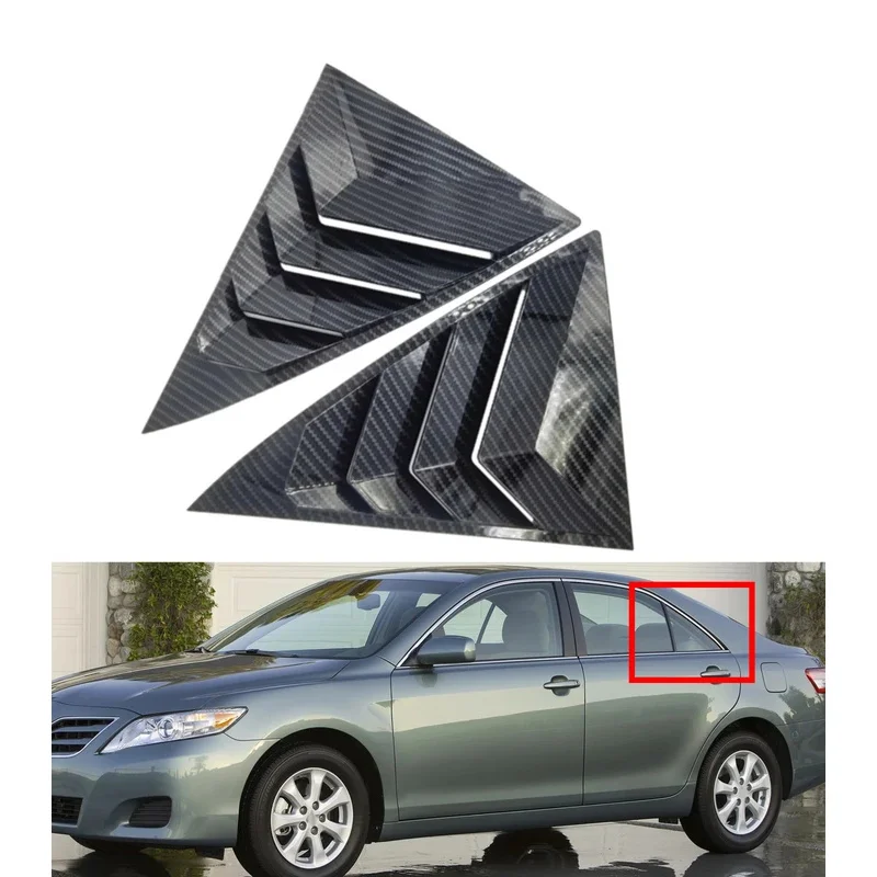 

For Toyota Camry Sedan 2006-2017 Car Rear Louver Window Side Shutter Cover Trim Sticker Vent Scoop ABS Carbon Fiber Accessories