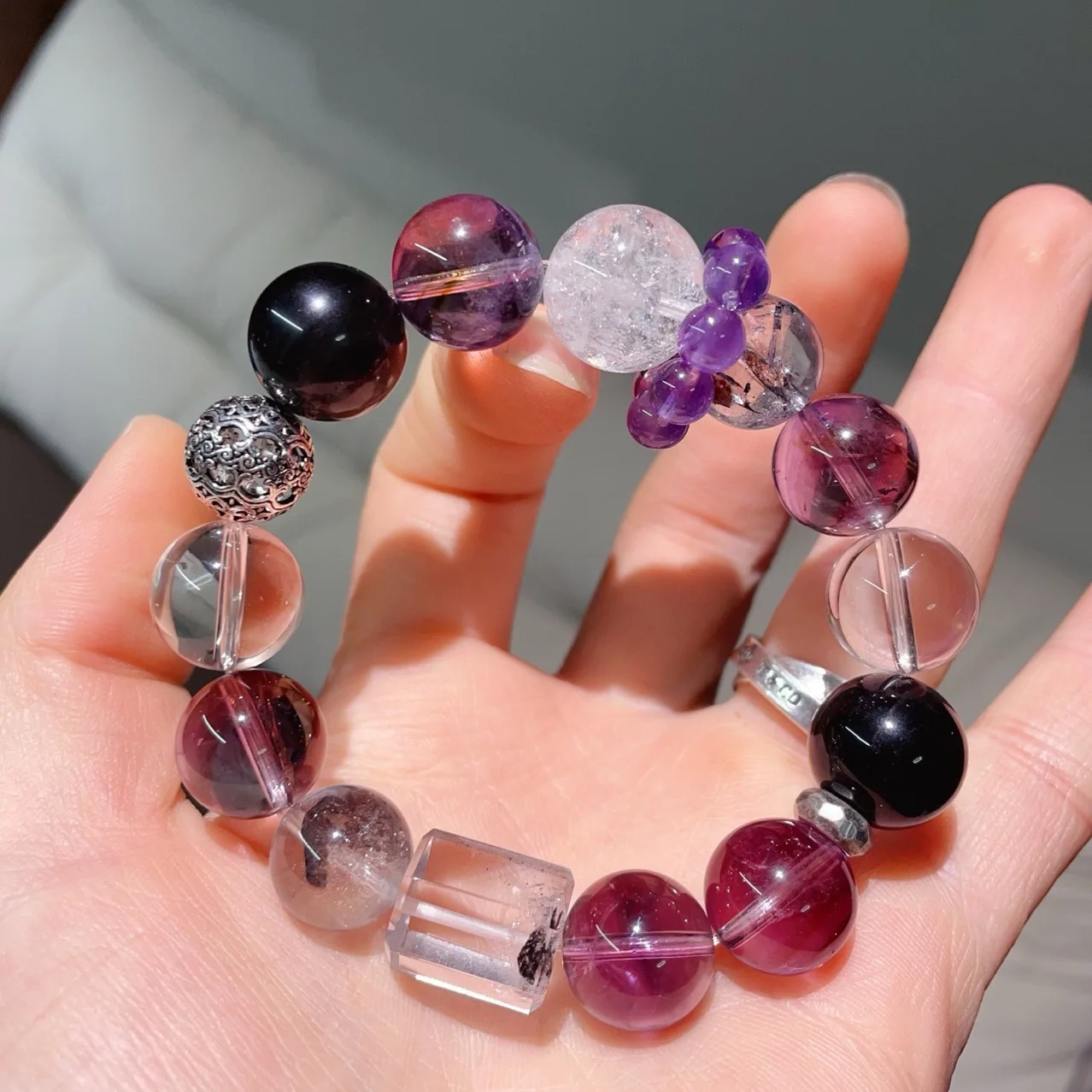 

Natural Nine Purple Fire Amethyst Bracelet, Women's Light Luxury Fashion Bracelet Original