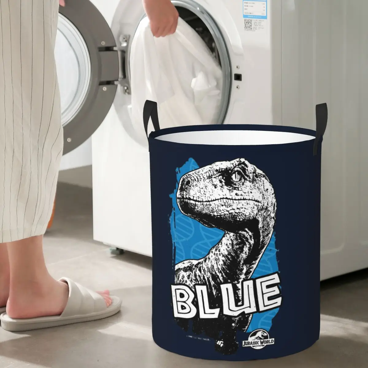

Мир Юрского периода, синий фан-арт, графические складные корзины для белья, грязная одежда, игрушки, корзина для хранения, домашний органайзер, сумка для дома и детей