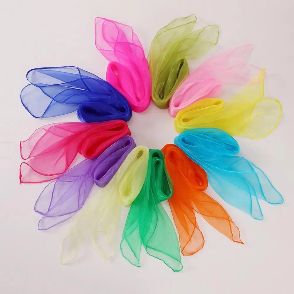 

60cm Silky Scarf Foldable Scarf Portable Bright Color Washable Reusable Faux Silk Silky Scarf Bags Wallets Diy Accessories