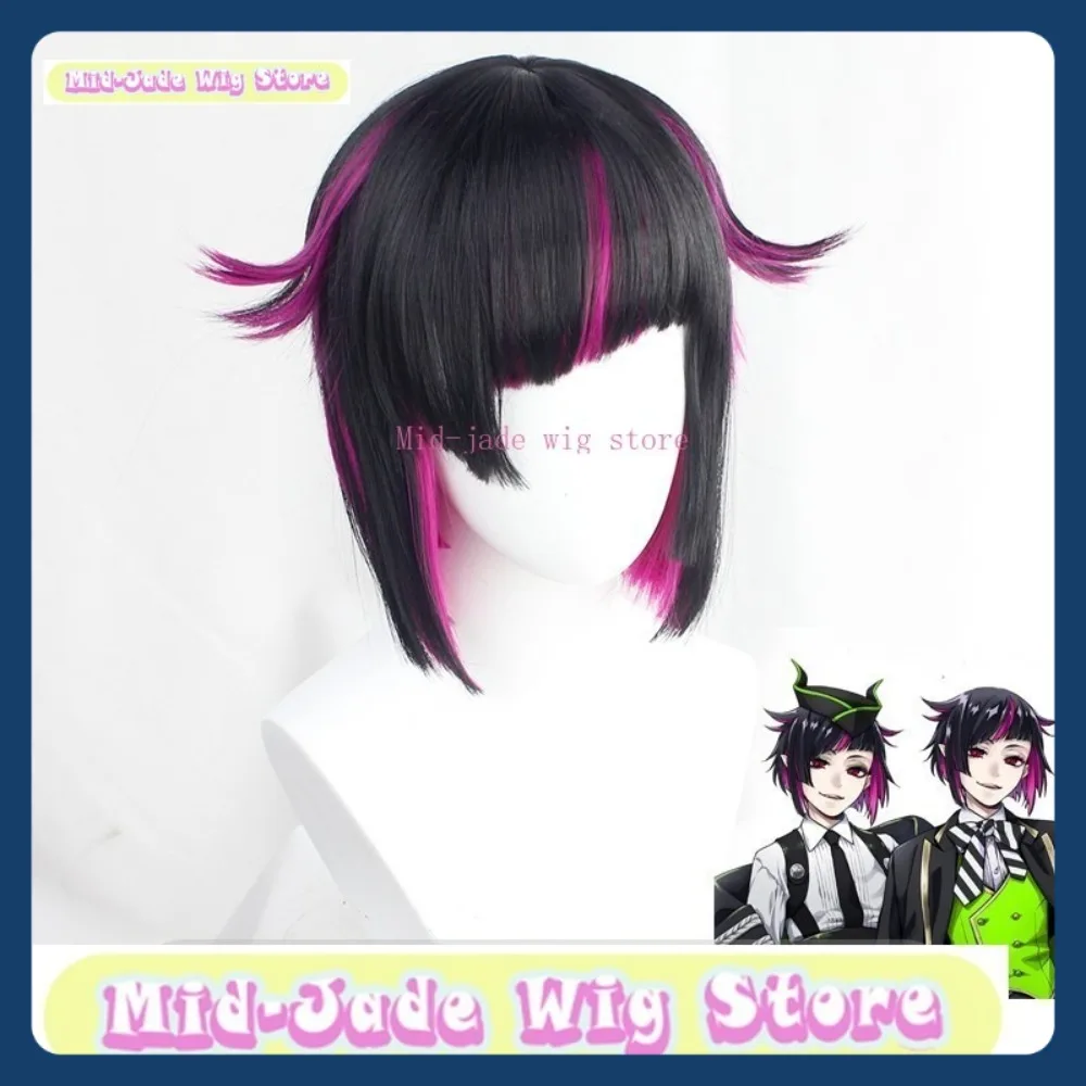 منتصف اليشم شعر مستعار مخزن الملتوية العجائب ليليا فانروج شعر مستعار تأثيري أنيمي لعبة لعب الأدوار الشعر الاصطناعية حفلة الهالوين