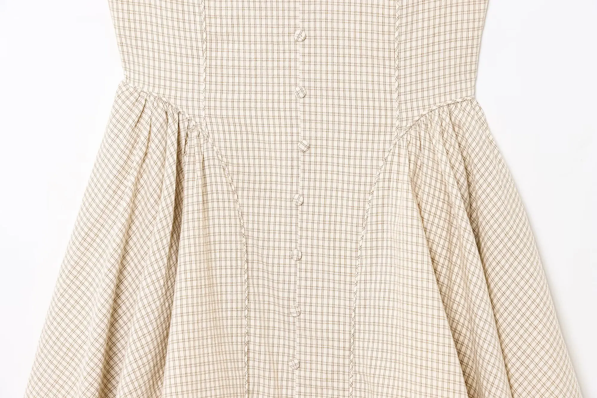 PB&ZA2025Zomer nieuwe zoete en modieuze taille cinching afslankende hangende halskraag geruite korte jurk