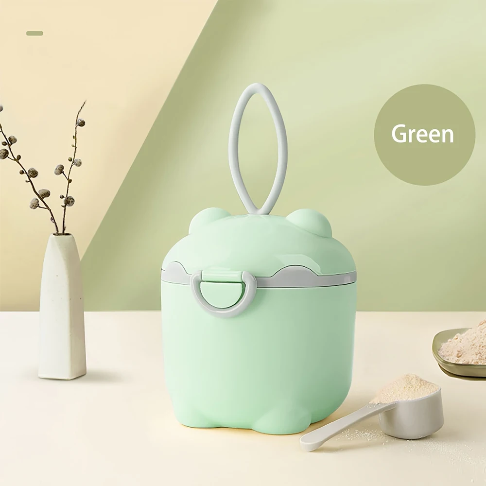 Cartoon Portable Milk Powder Container with Spoon, Baby Milk Powder Storage Box, Baby Feeding Travel Container