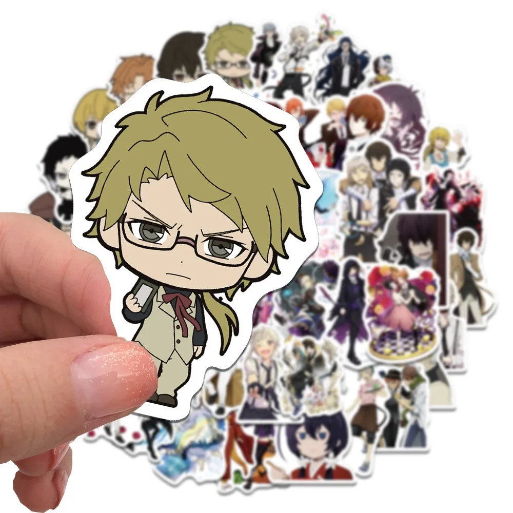 50개 빈고 스트레이독스 애니메이션 스티커 노트북 휴대폰 냉장고 기타 비닐 데칼 일본 만화 스티커 어린이 청소년 선물 장난감