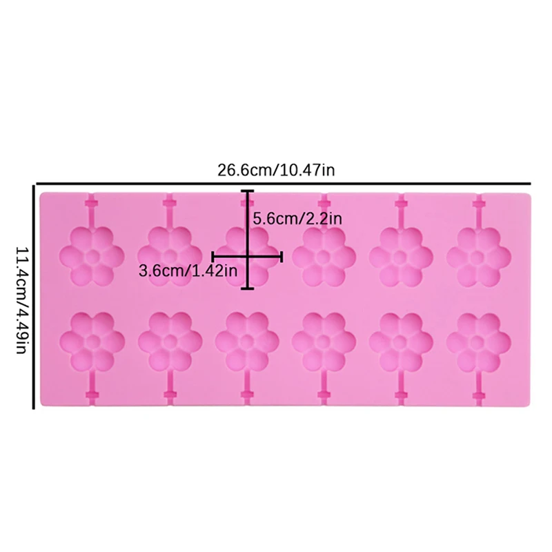 1Pc Silicone Lollipop Mold Set with 12pcs Lollipop Sucker Sticks Candy Mold Sucker Molds and Chocolate Hard Candy Mold