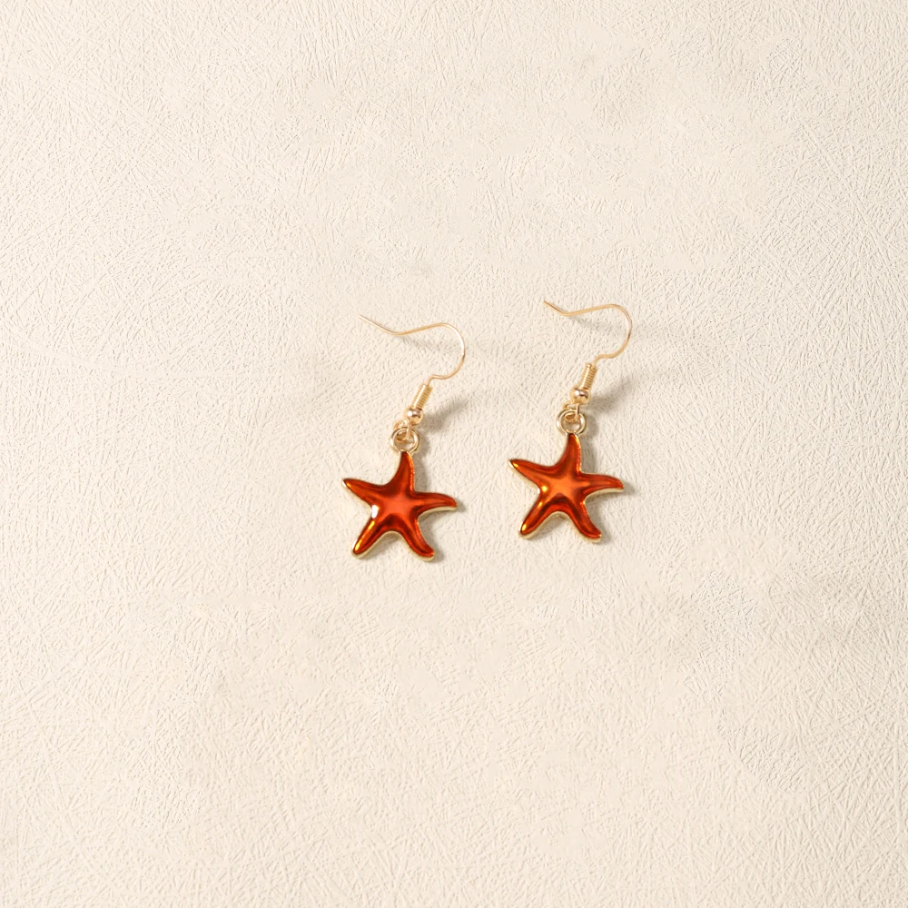 Aihua Niedliche Seestern-Anhänger-Halskette für Frauen und Mädchen, bunte Sommer-Strandmode, Seestern-Halskette, Ohrringe, Schmuck, Geschenke – Detail 11
