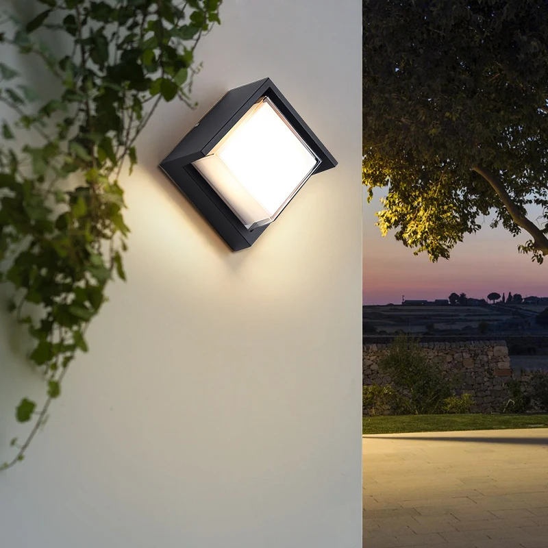 9W Dimmable Smart LED Outdoor Wall Lamp RGBW Color Change APP Control Light Fixture  Waterproof Garden Lighting Surface Mounted