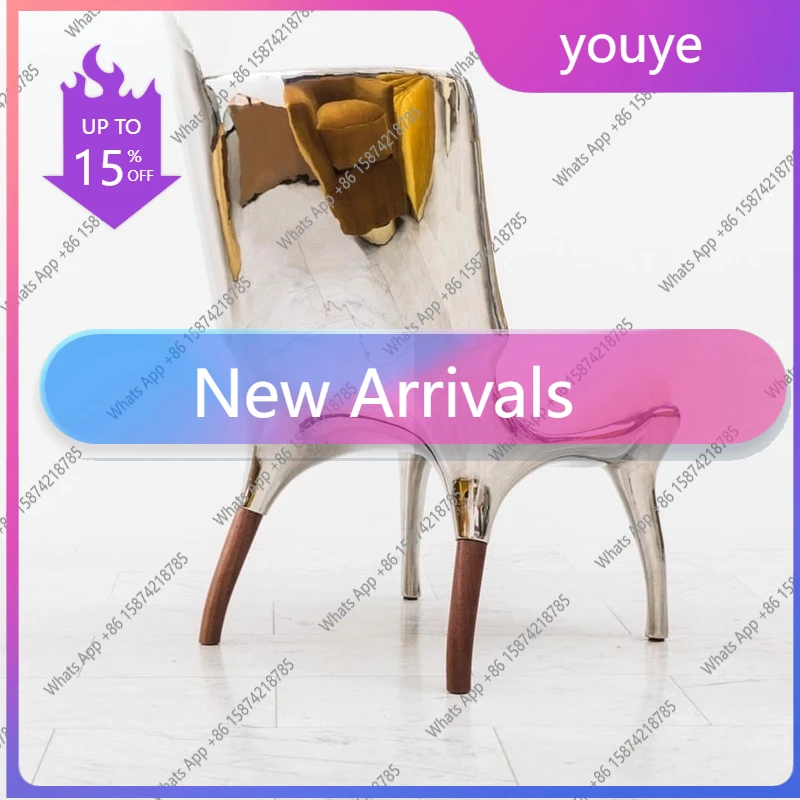 YX Nordic Art Designer Electroplated Back Dining Chair Fashion Custom Glass Fiber Reinforced Plastic Leisure Lazy Chair Restaura